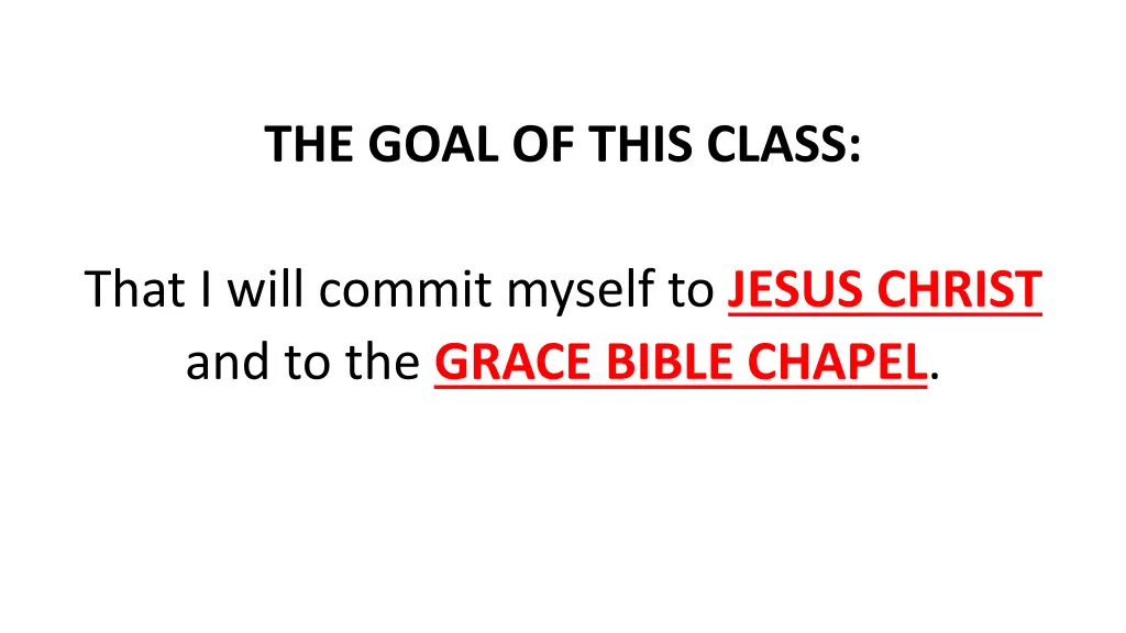 the goal of this class