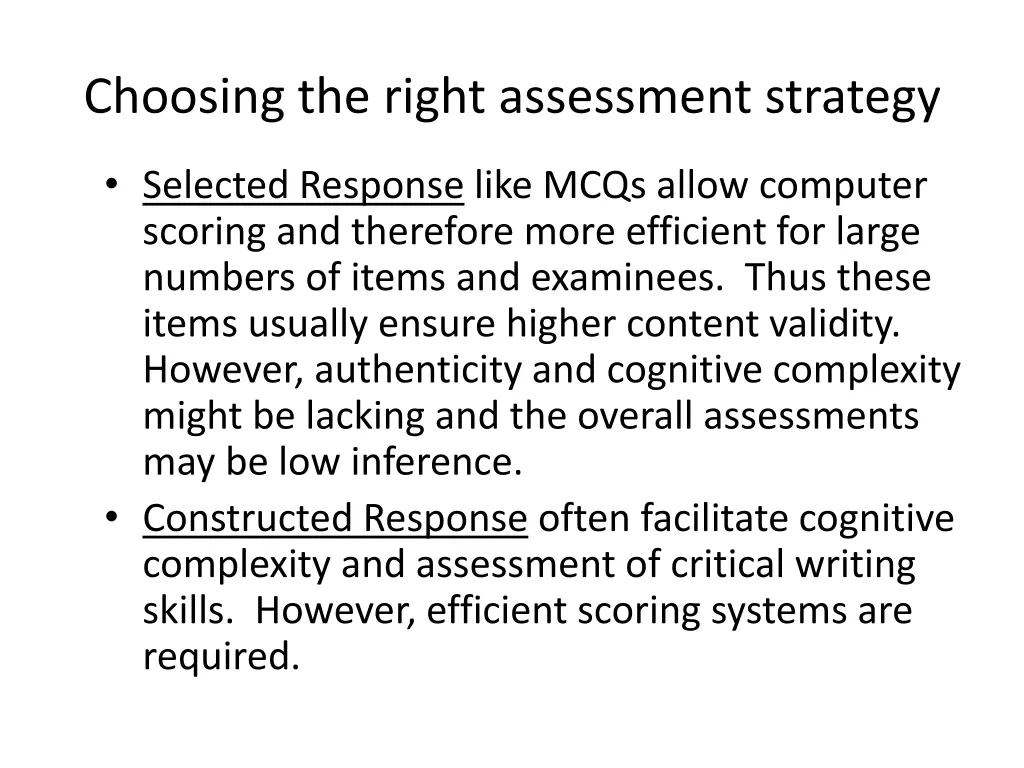 choosing the right assessment strategy 1