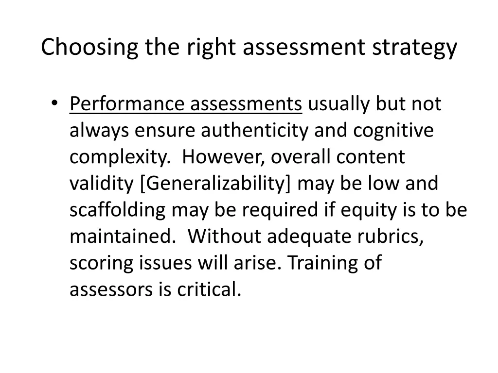 choosing the right assessment strategy 2