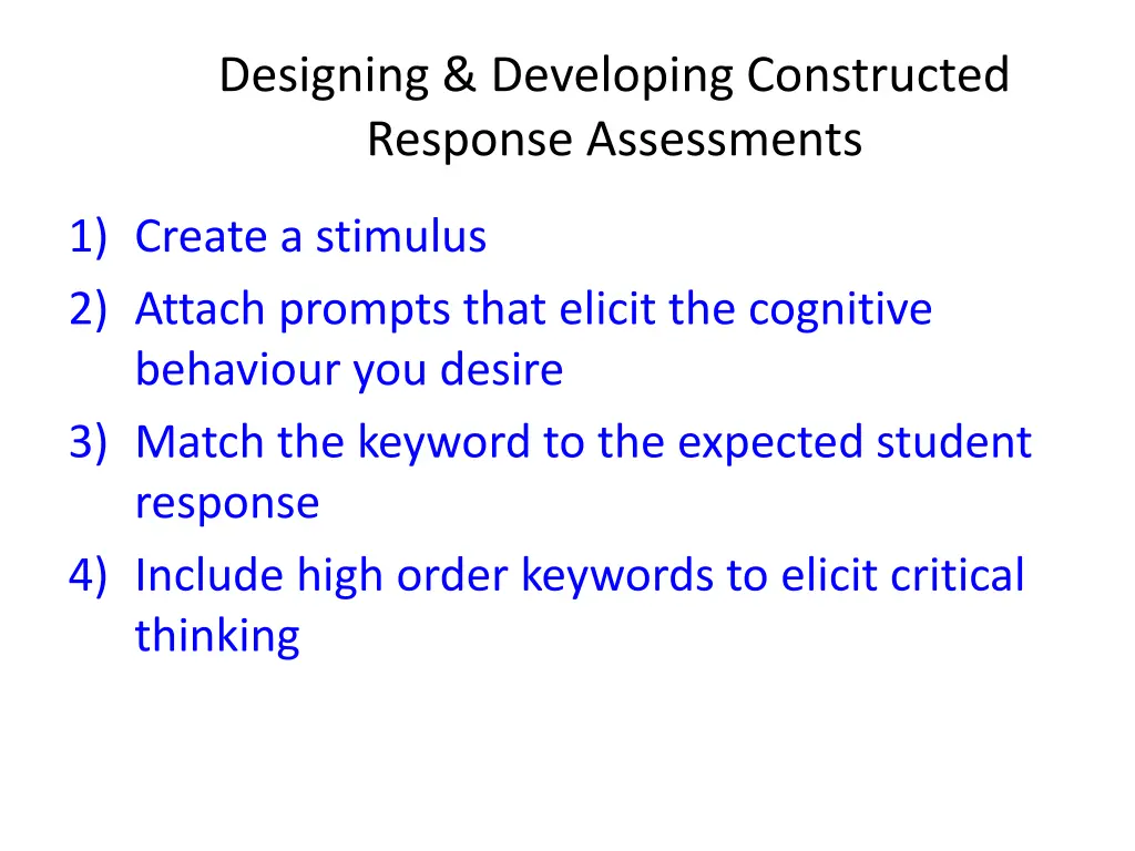 designing developing constructed response