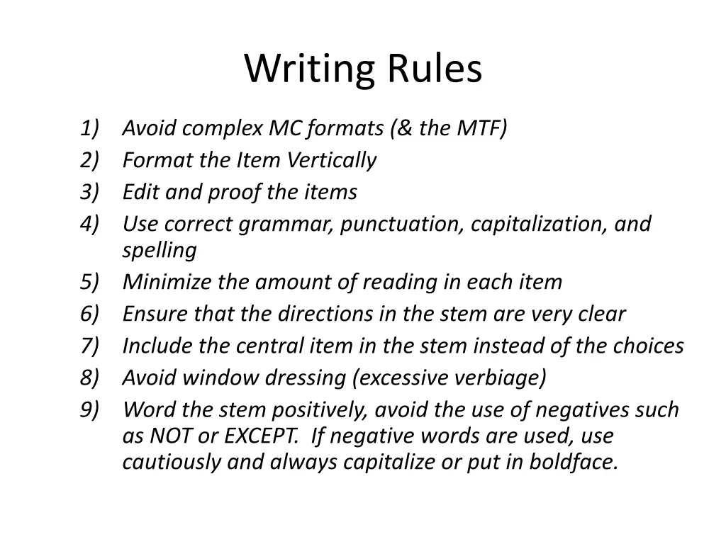 writing rules 1