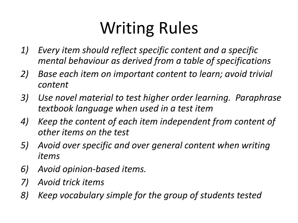 writing rules