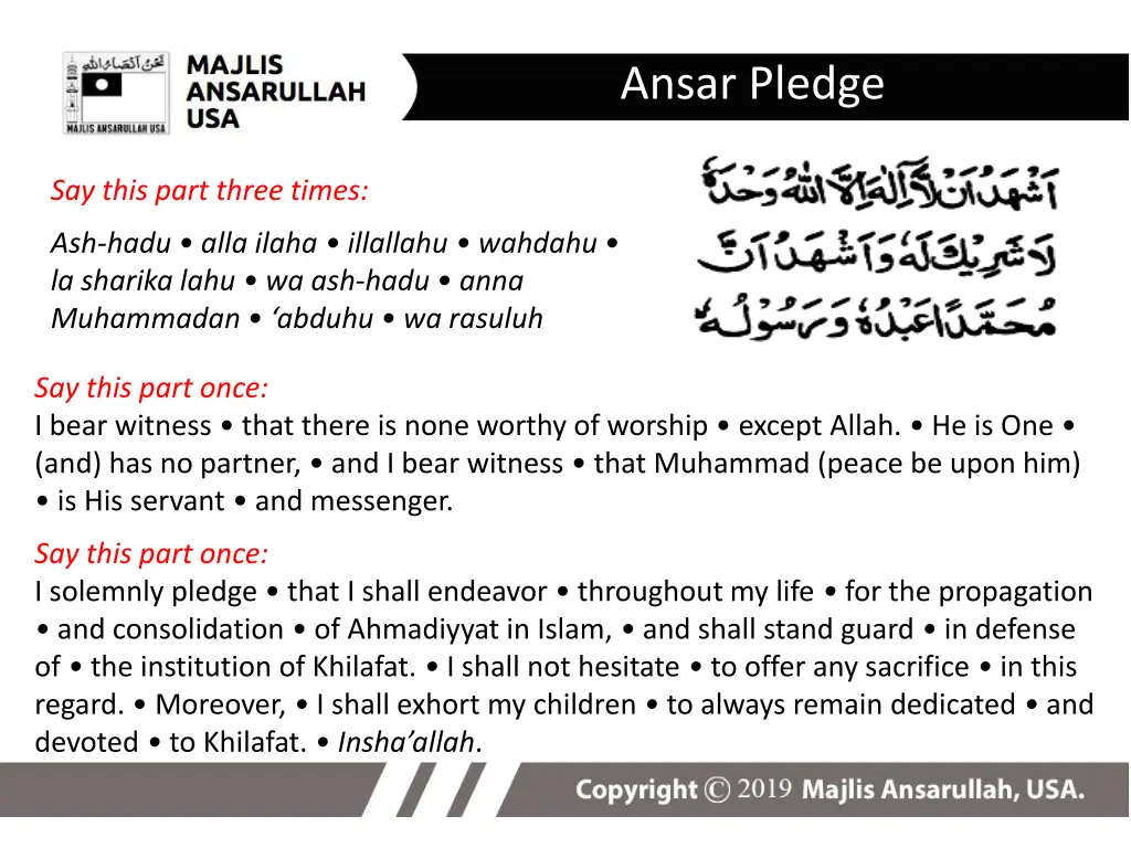 ansar pledge