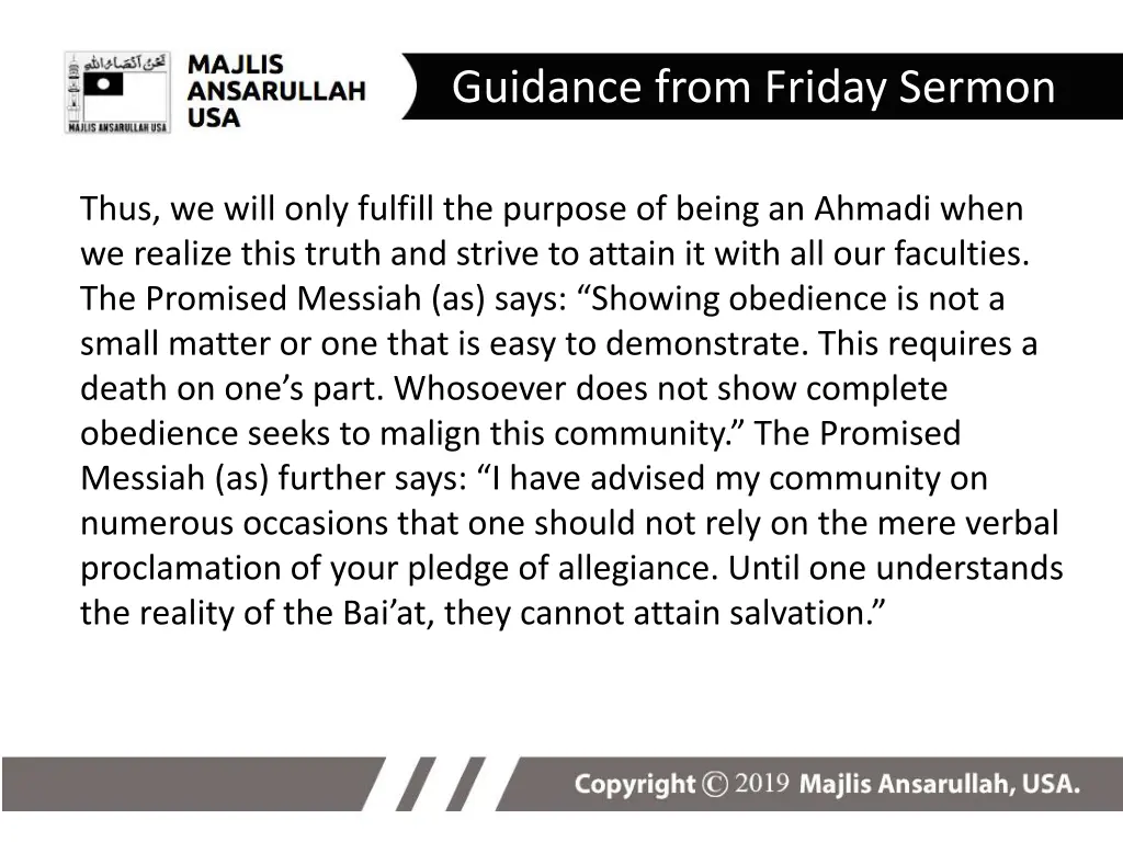 guidance from friday sermon 1