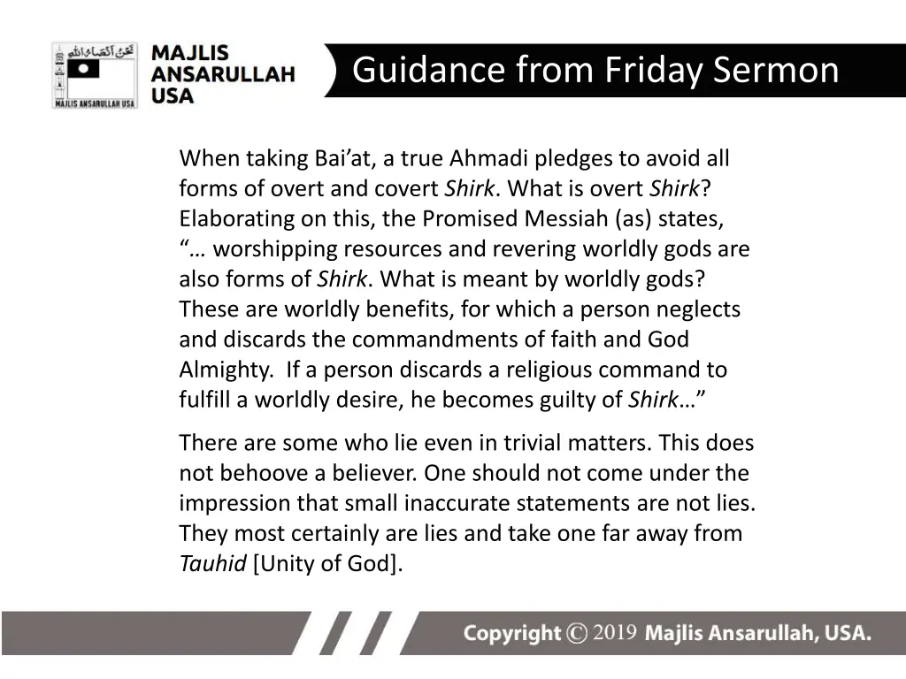 guidance from friday sermon