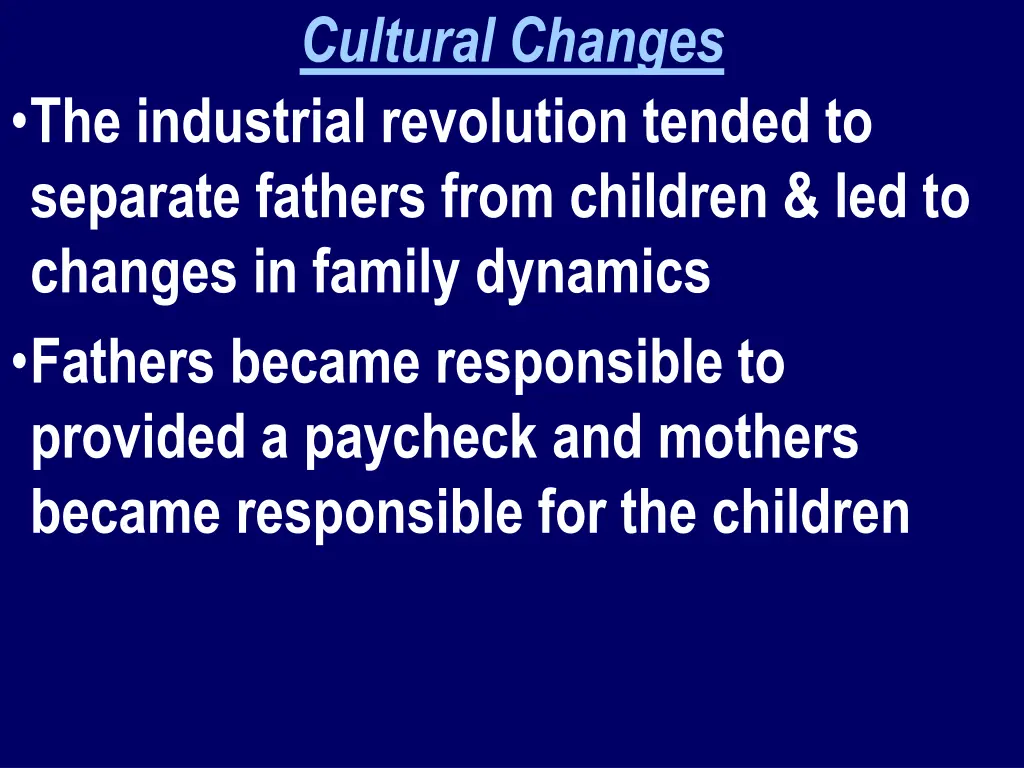 cultural changes