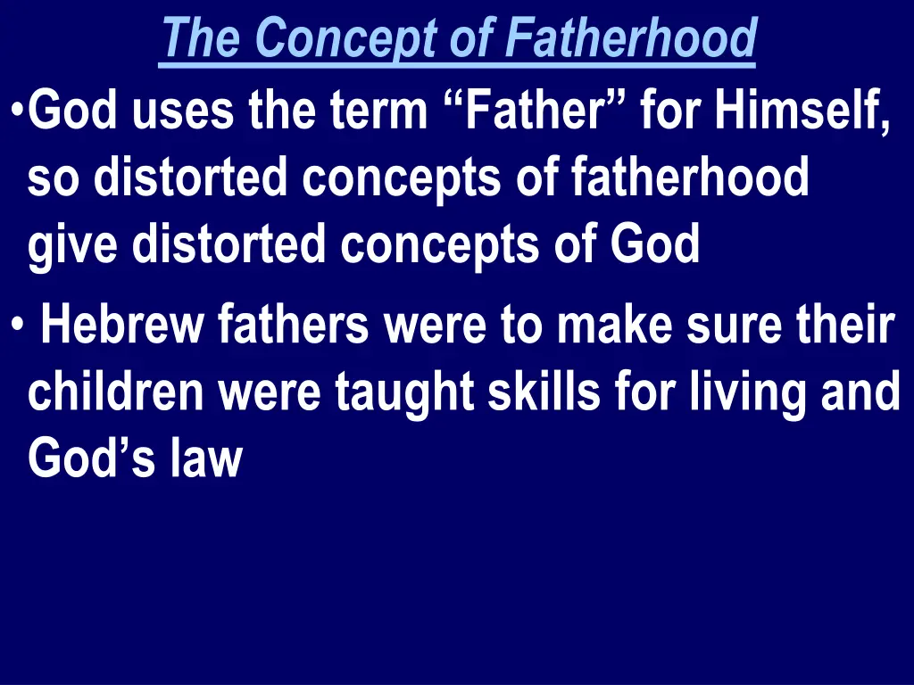 the concept of fatherhood god uses the term