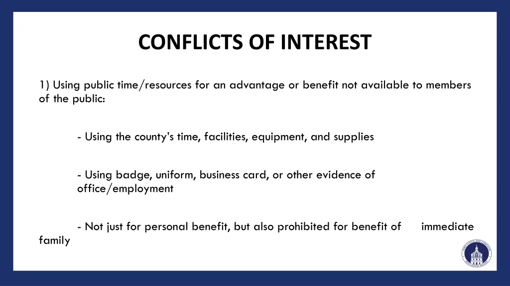 conflicts of interest 1