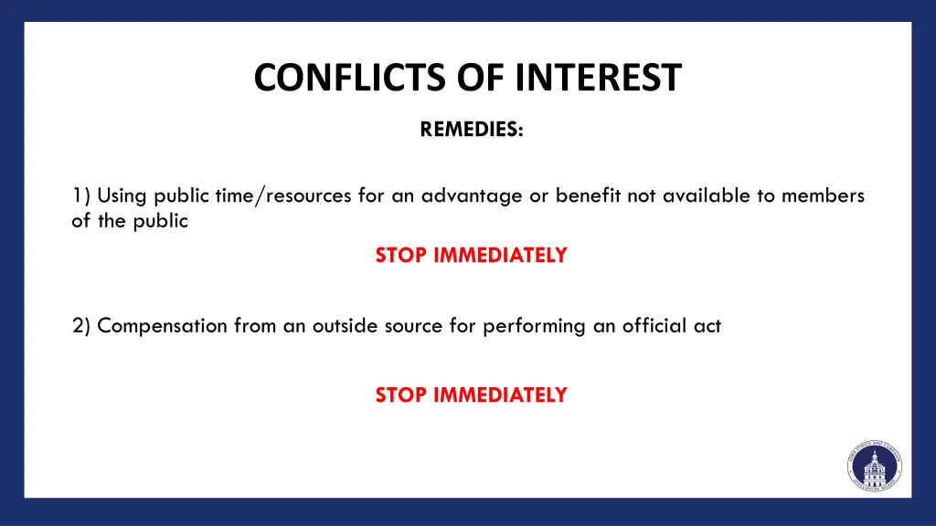 conflicts of interest 4