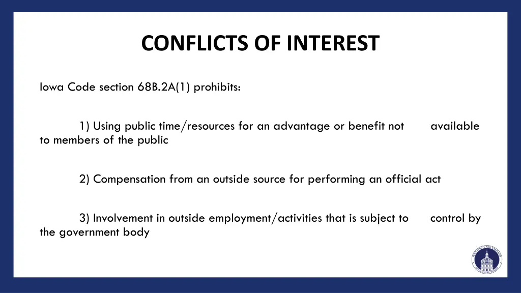 conflicts of interest