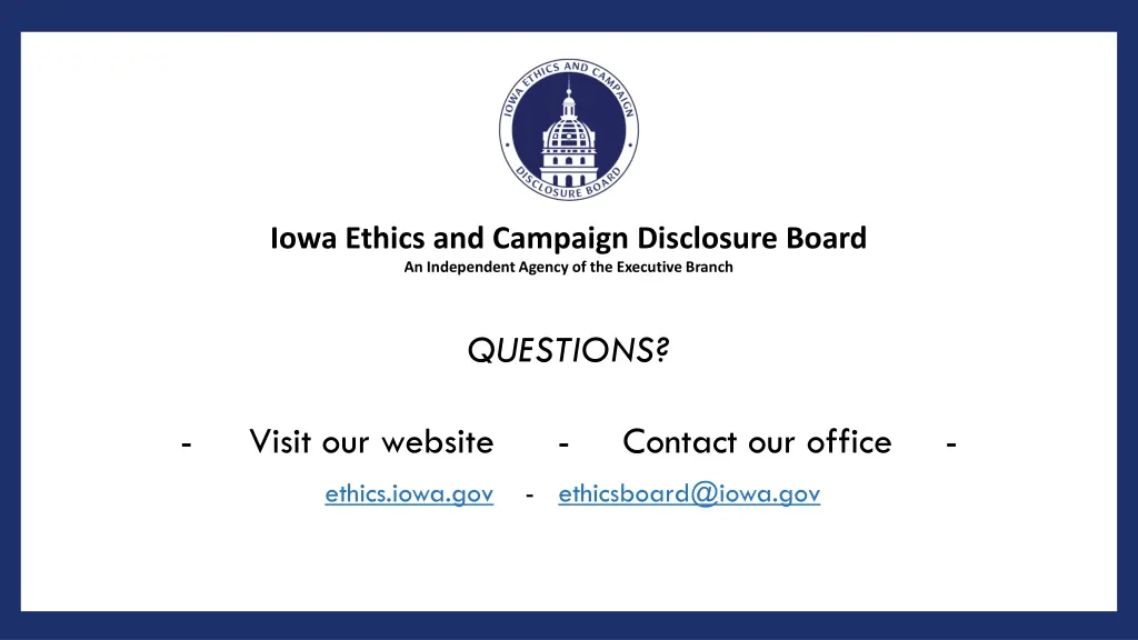 iowa ethics and campaign disclosure board 1