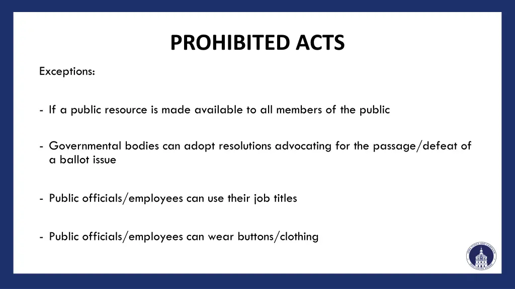 prohibited acts 2