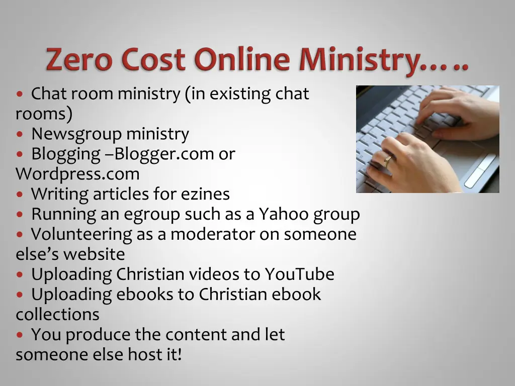 chat room ministry in existing chat rooms