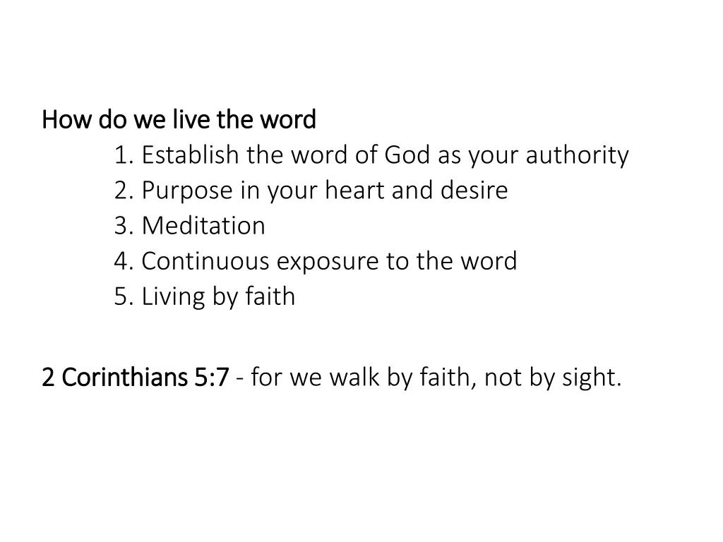 how do we live the word how do we live the word