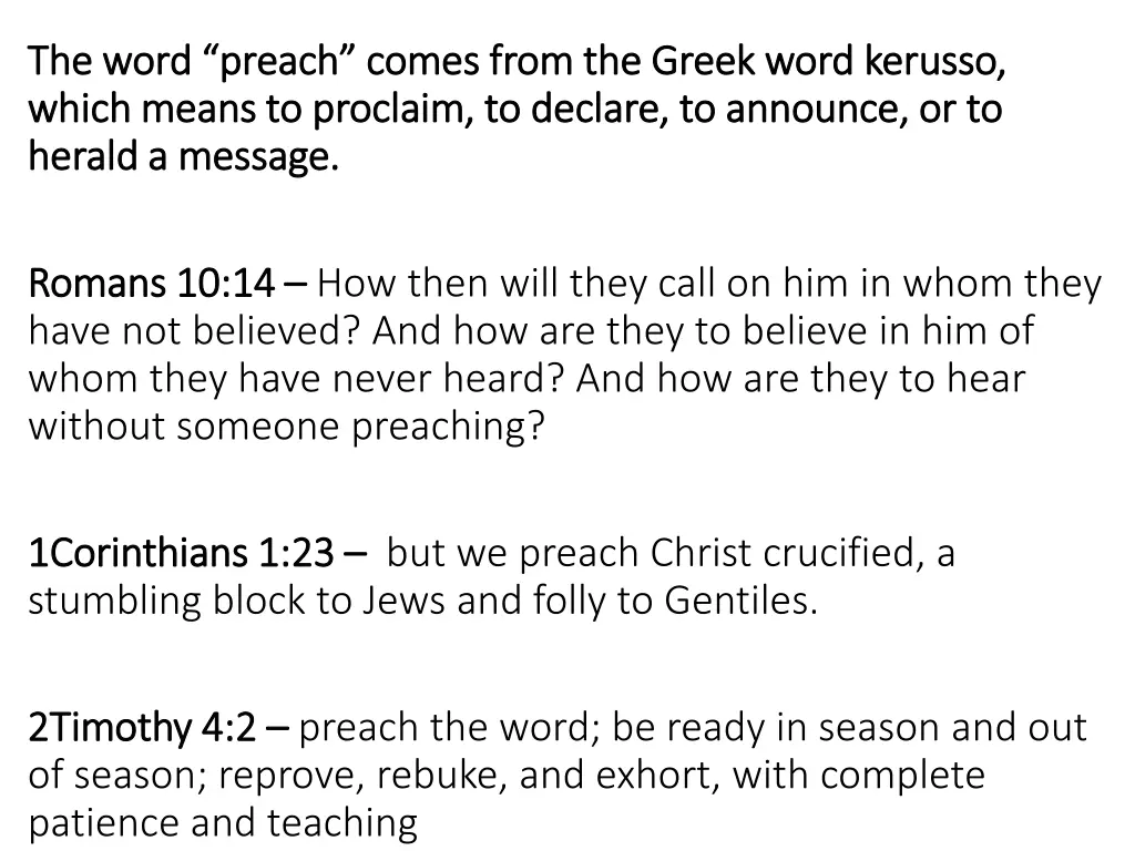 the word preach comes from the greek word