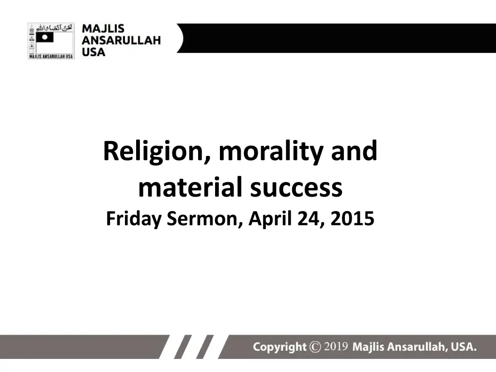 religion morality and material success friday