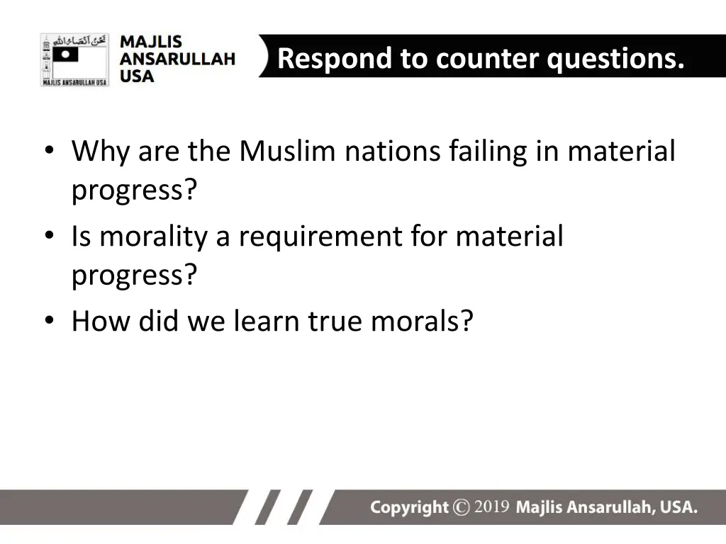 respond to counter questions