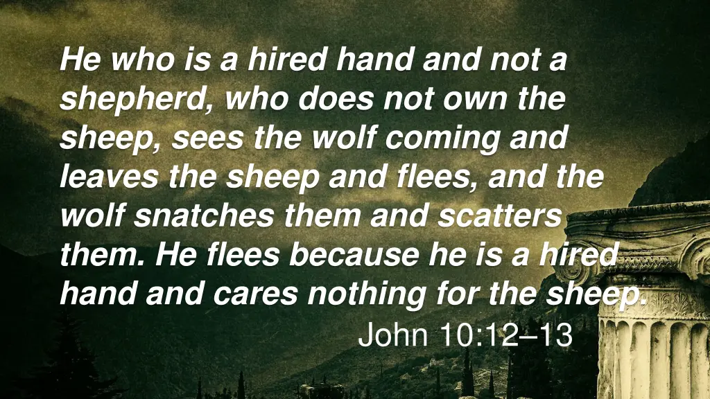 he who is a hired hand and not a shepherd