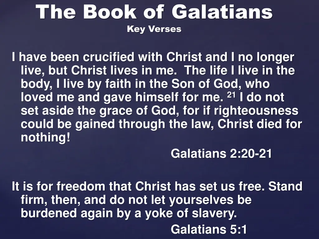 the book of galatians key verses