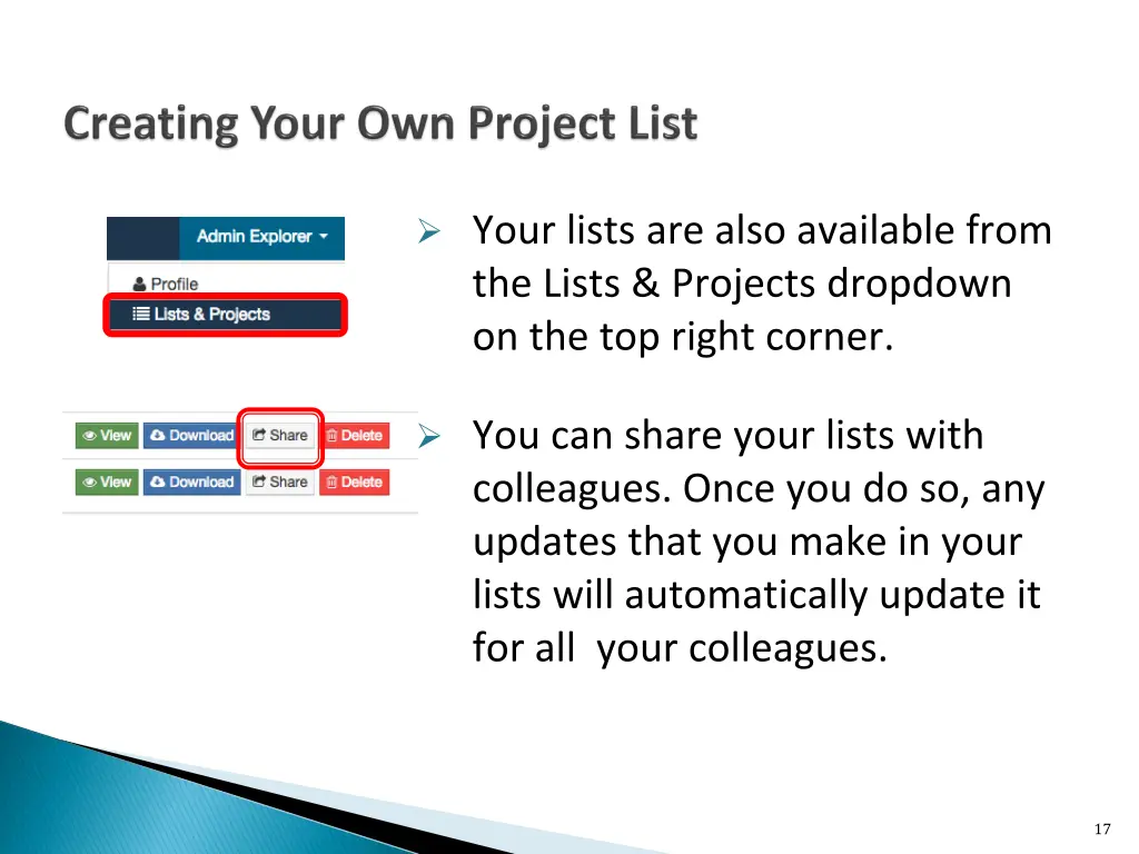 your lists are also available from the lists