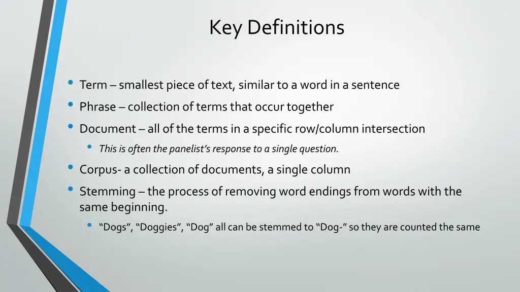 key definitions