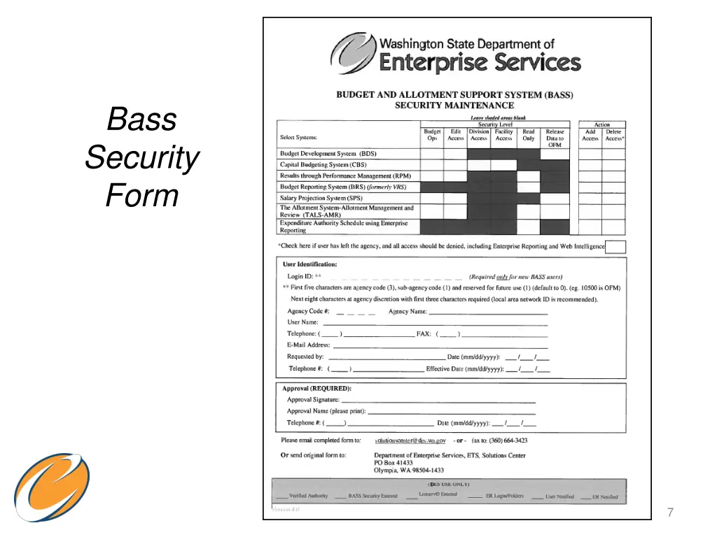 bass security form