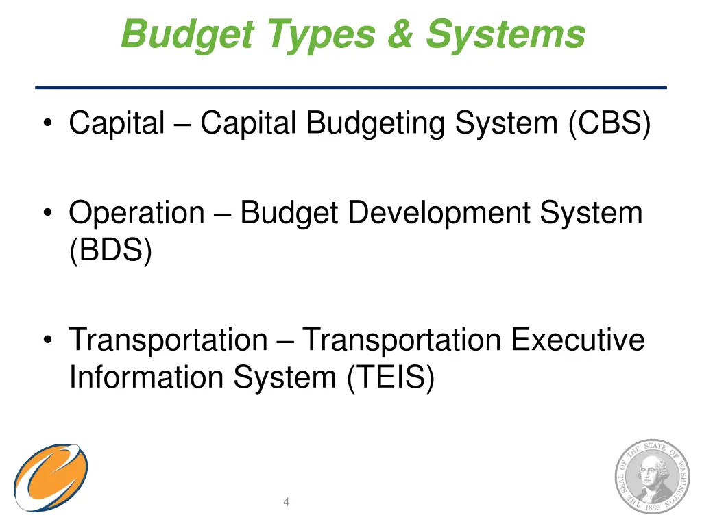 budget types systems