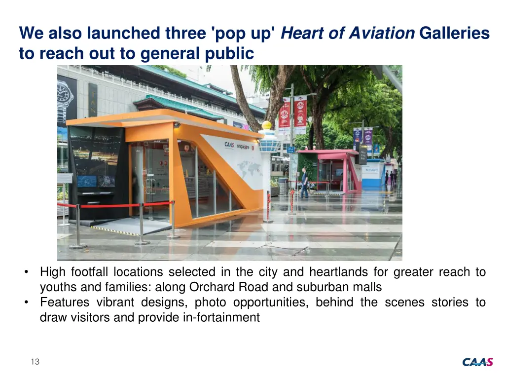 we also launched three pop up heart of aviation