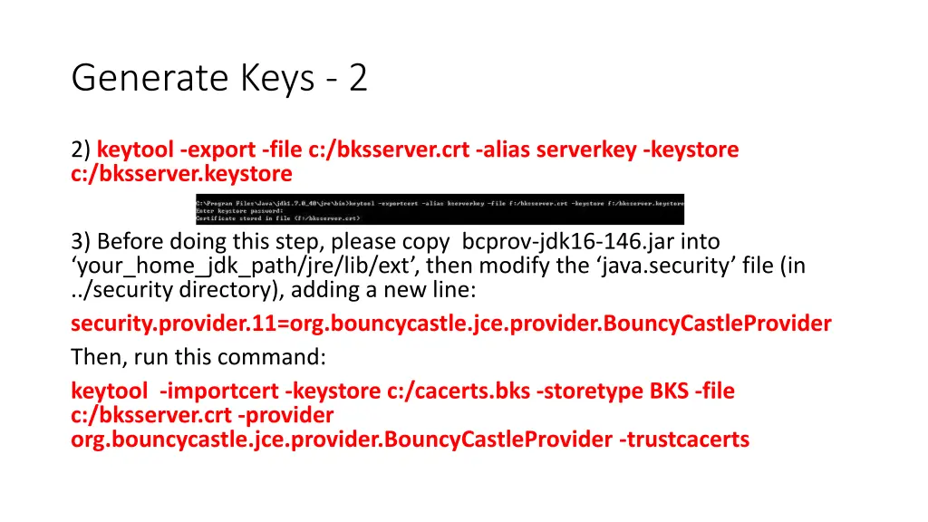 generate keys 2