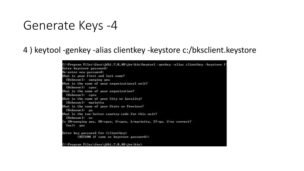 generate keys 4