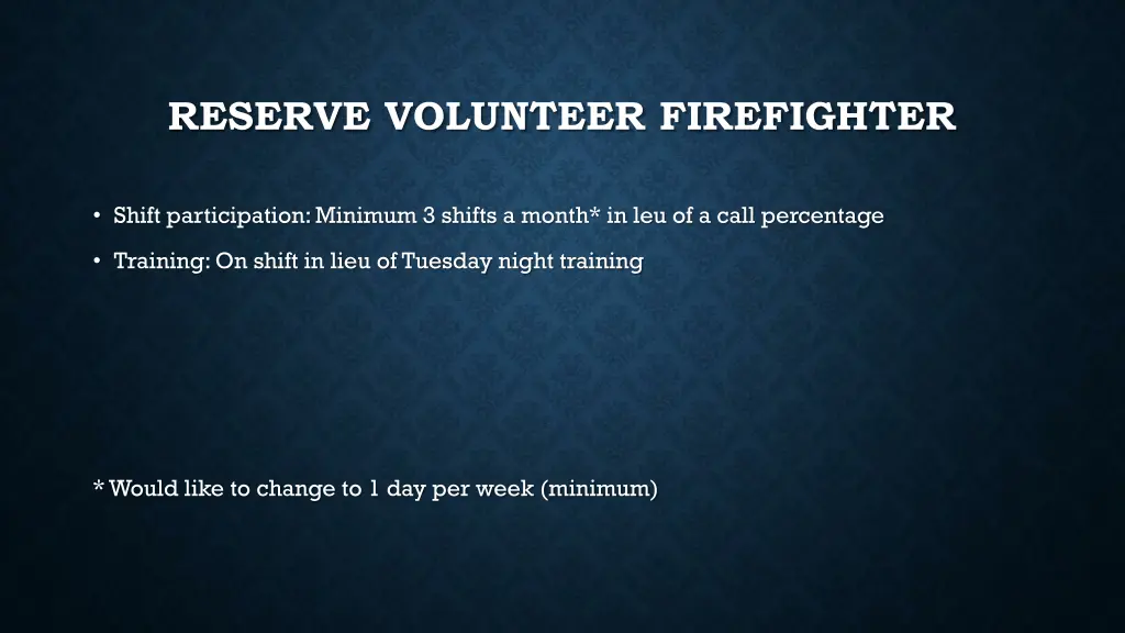 reserve volunteer firefighter