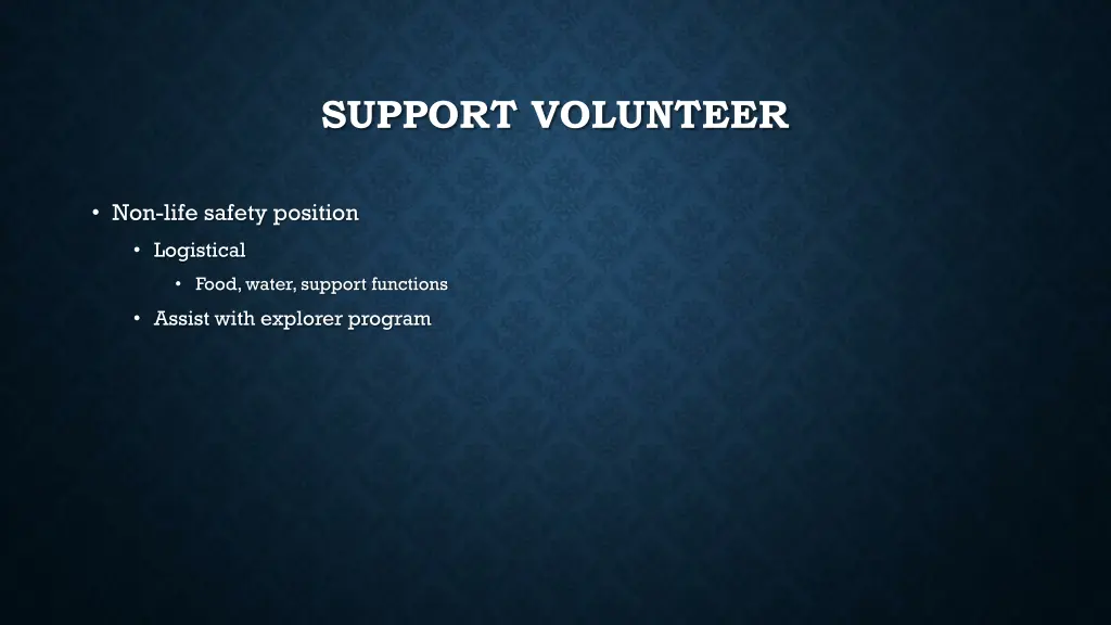 support volunteer