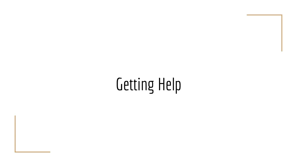 getting help