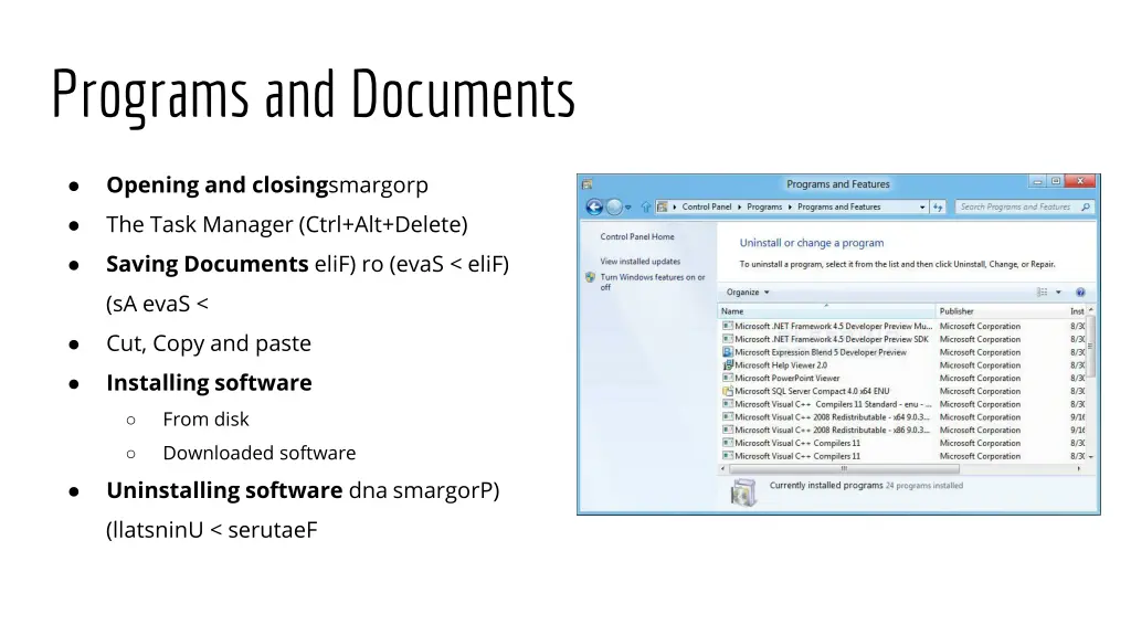 programs and documents