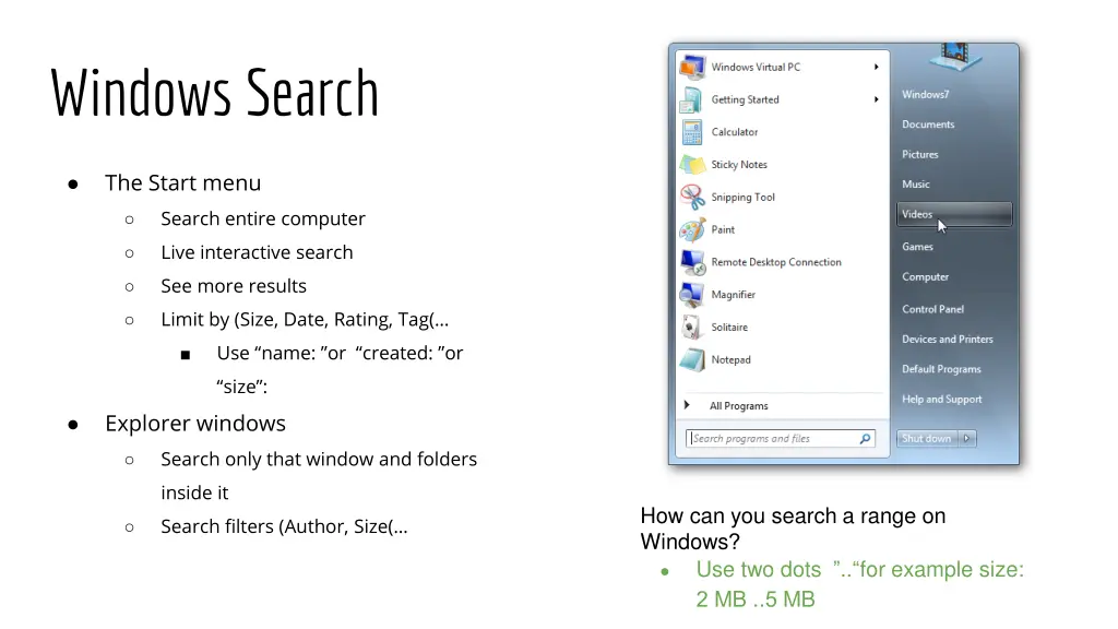 windows search