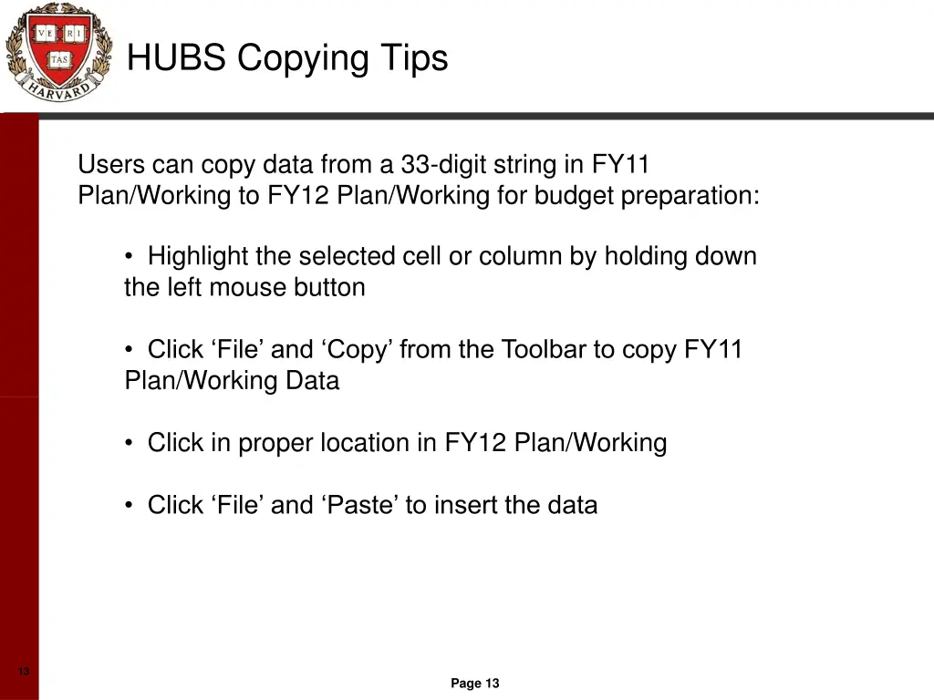 hubs copying tips