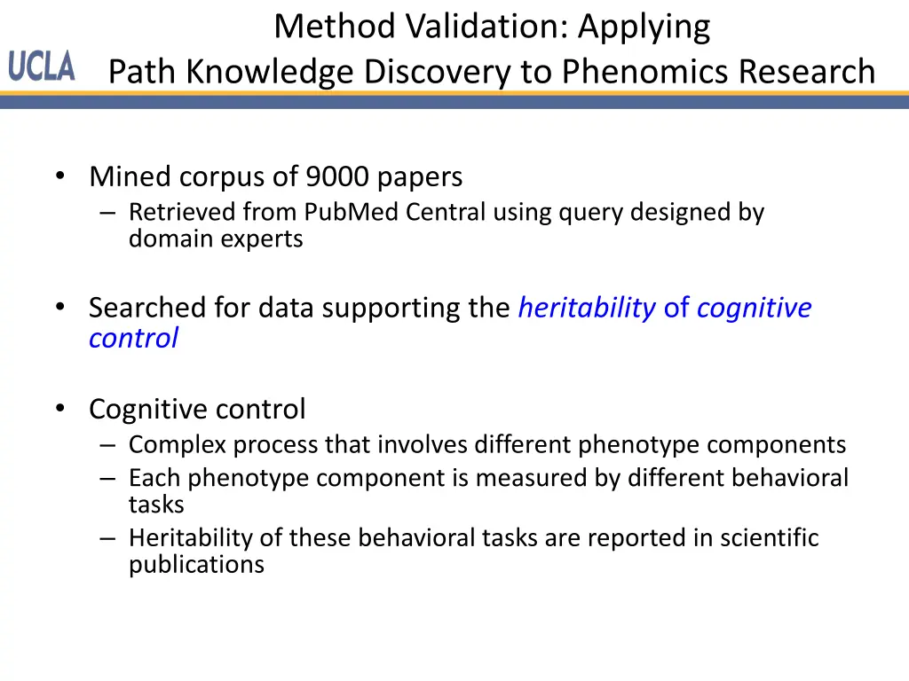 method validation applying path knowledge