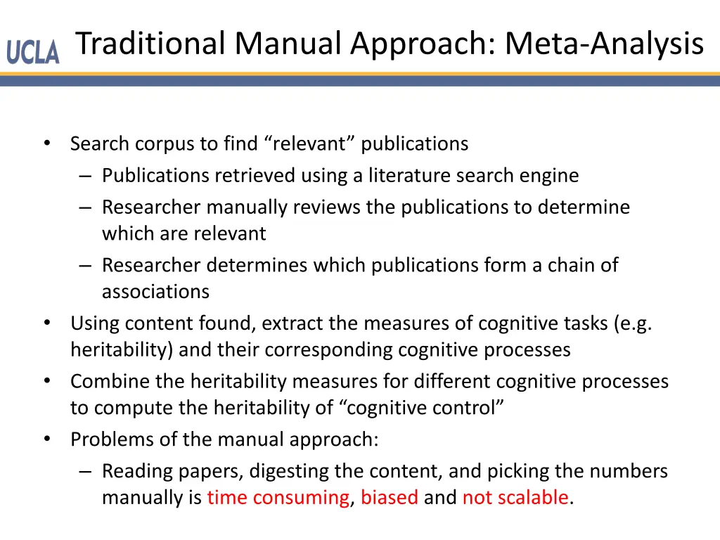 traditional manual approach meta analysis