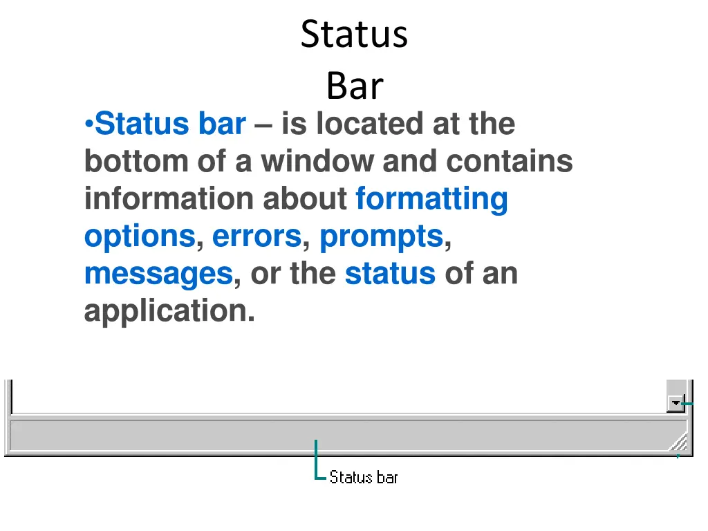 status bar