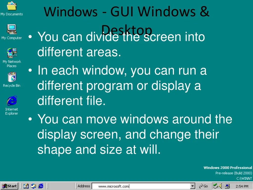 windows gui windows desktop you can divide