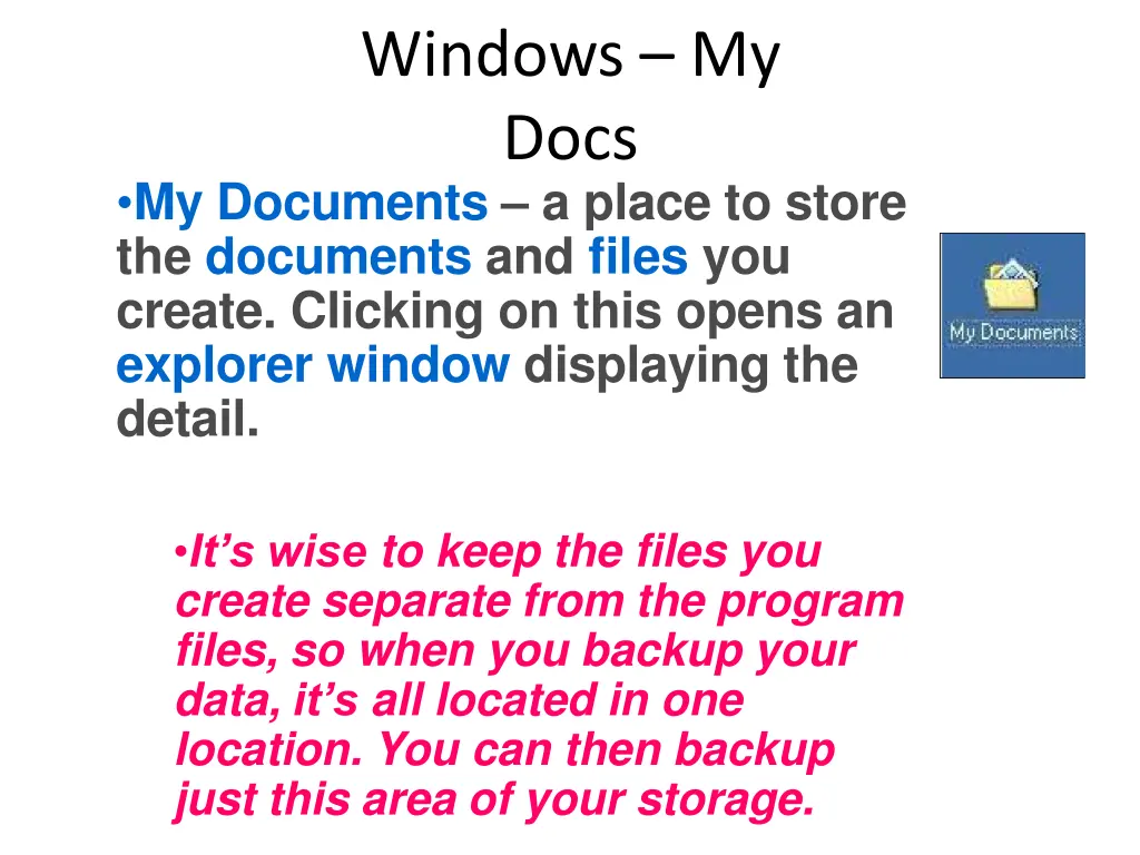 windows my docs