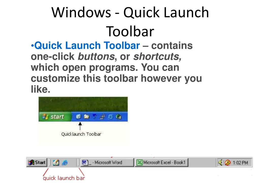 windows quick launch toolbar quick launch toolbar