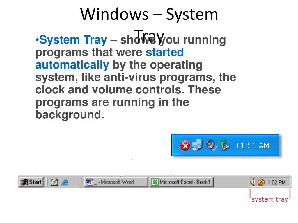 windows system tray system tray shows you running