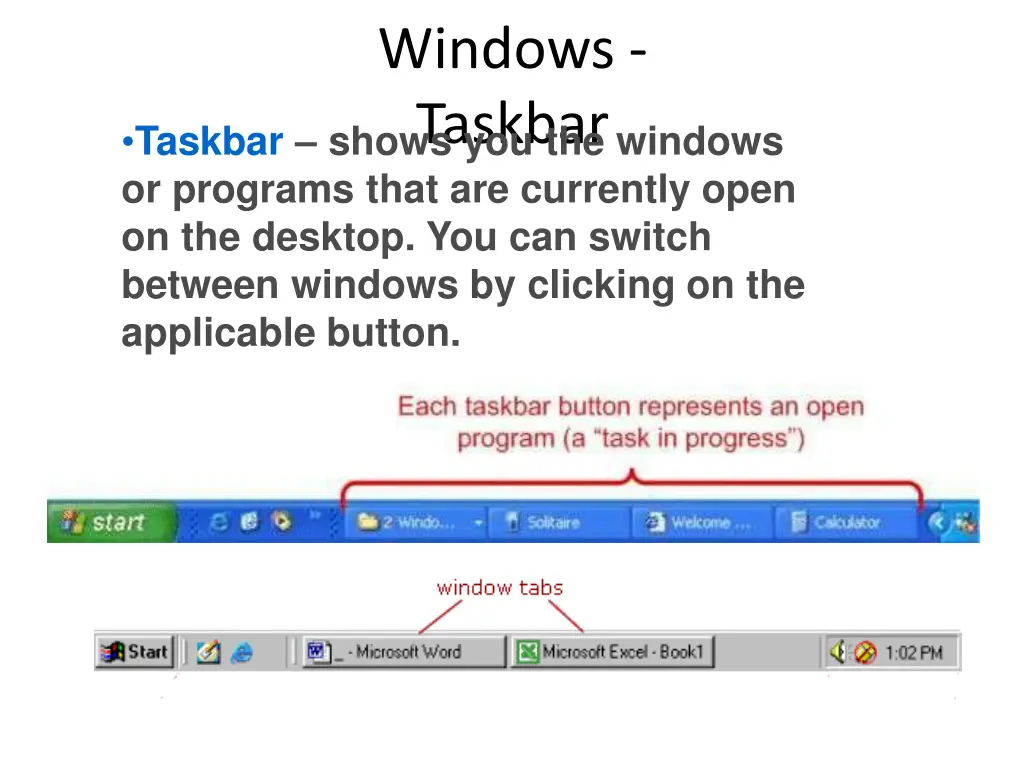 windows taskbar