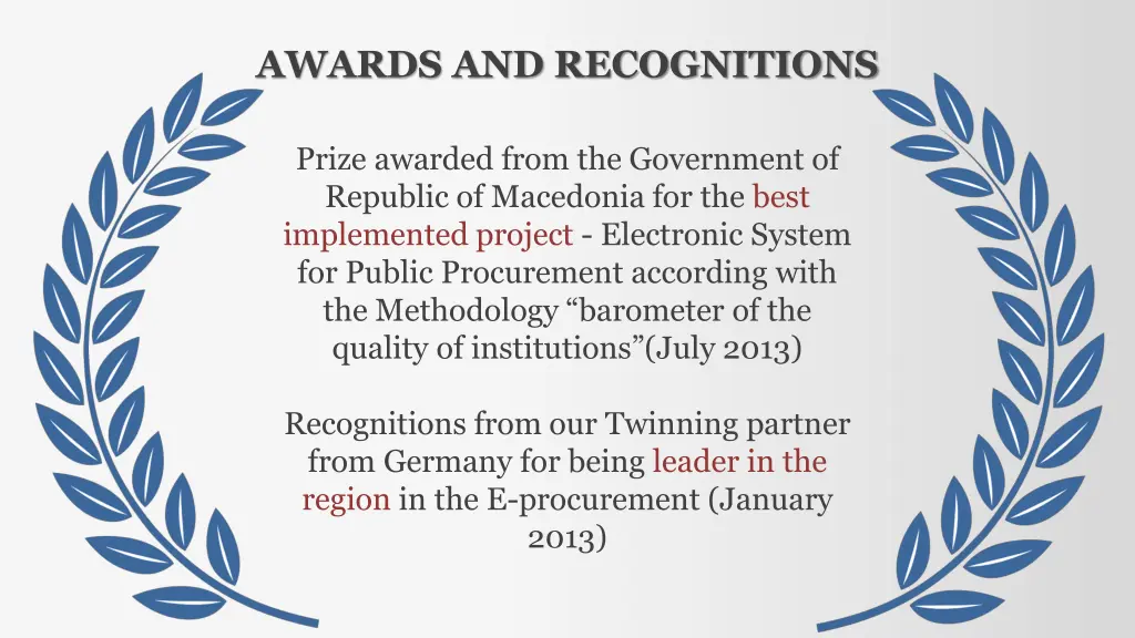 awards and recognitions