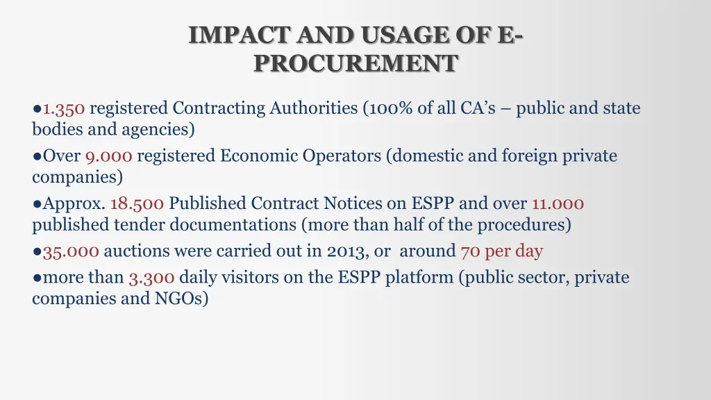 impact and usage of e procurement