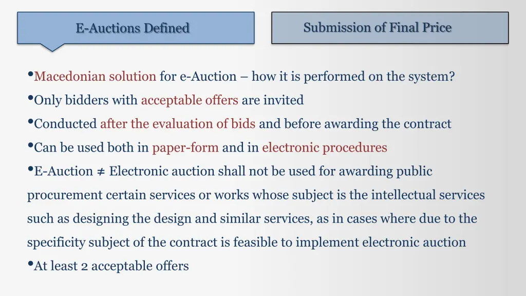 submission of final price