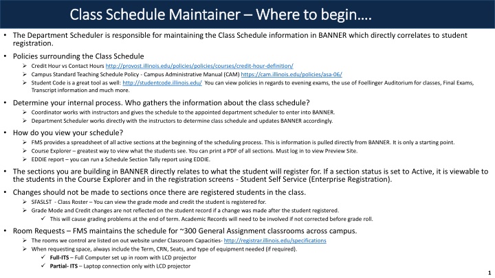 class schedule maintainer class schedule