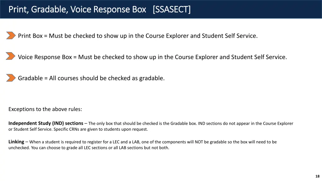 print gradable voice response box ssasect print