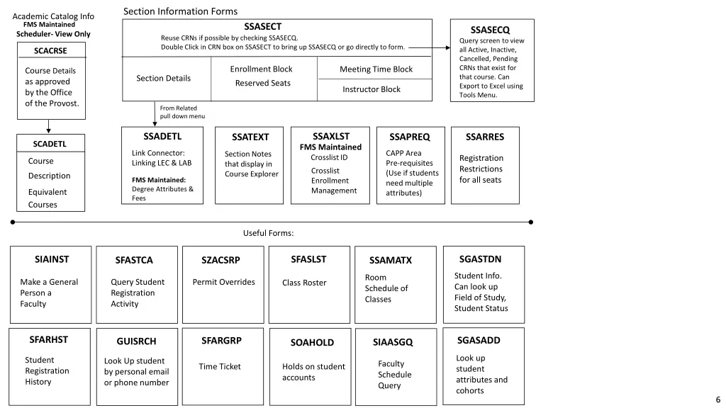 section information forms